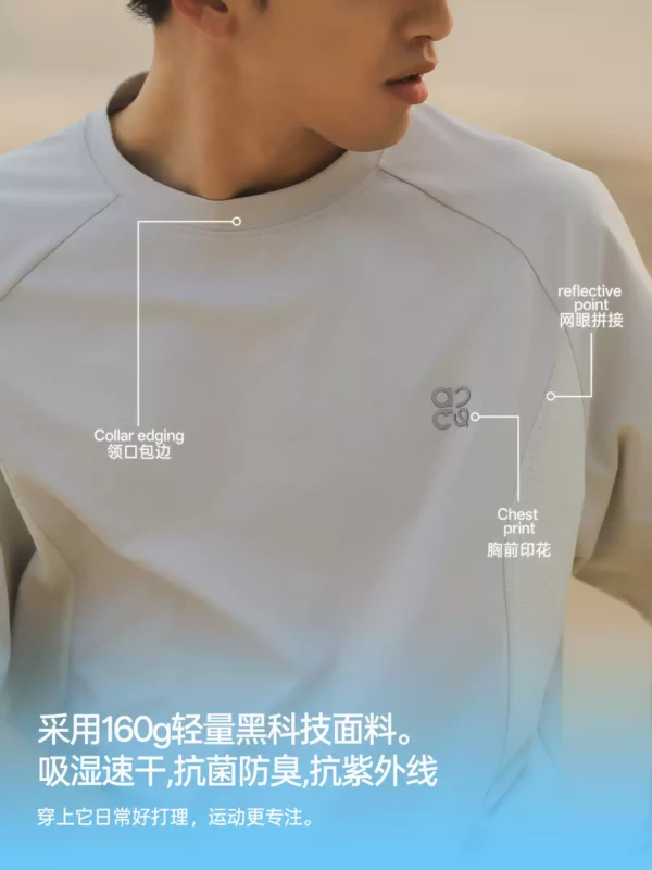 吕小虎ACTUP 2026新款抗紫外线速干T恤男士拼接运动短袖圆领上衣