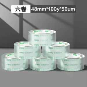O1CN01Y4gWYq1J8igO57bF9_407910984.jpg_.webp 得力高透明胶带封箱快递打包大号4.8/6cm宽胶带大卷可定制批发胶布封口固定高粘度不易断