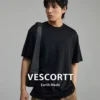 VESCORTT液氨桑蚕丝天丝混纺 进口索罗娜抗皱凉感夏季男士短袖T恤